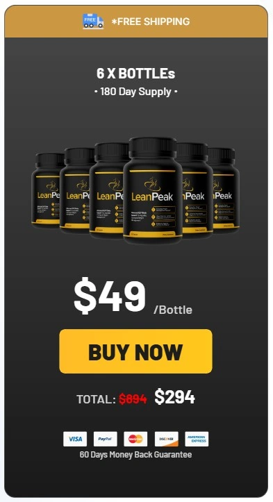 LeanPeak 6 bottle price – best value 180-day supply